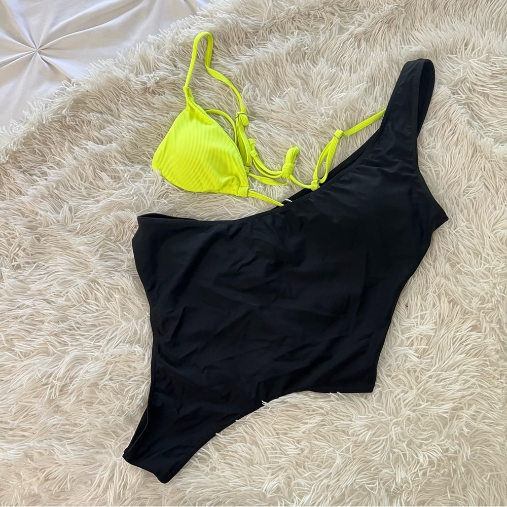 NEON ONE PIECE BOTTOM WITH TRIANGLE TOP